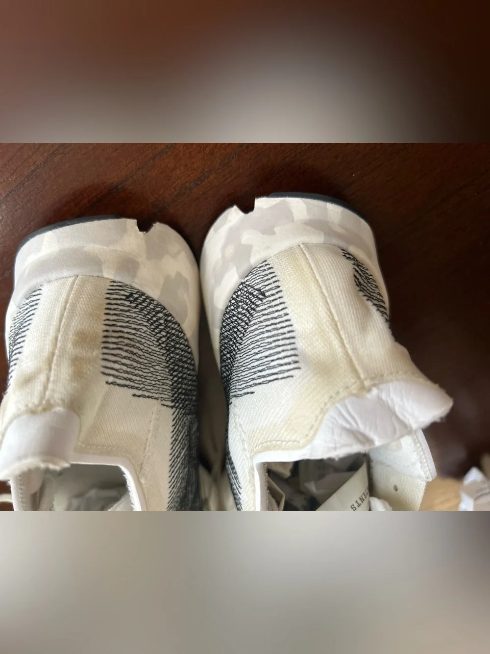Allbirds x adidas White Sneakers with Black Graphic Accents size 7.5